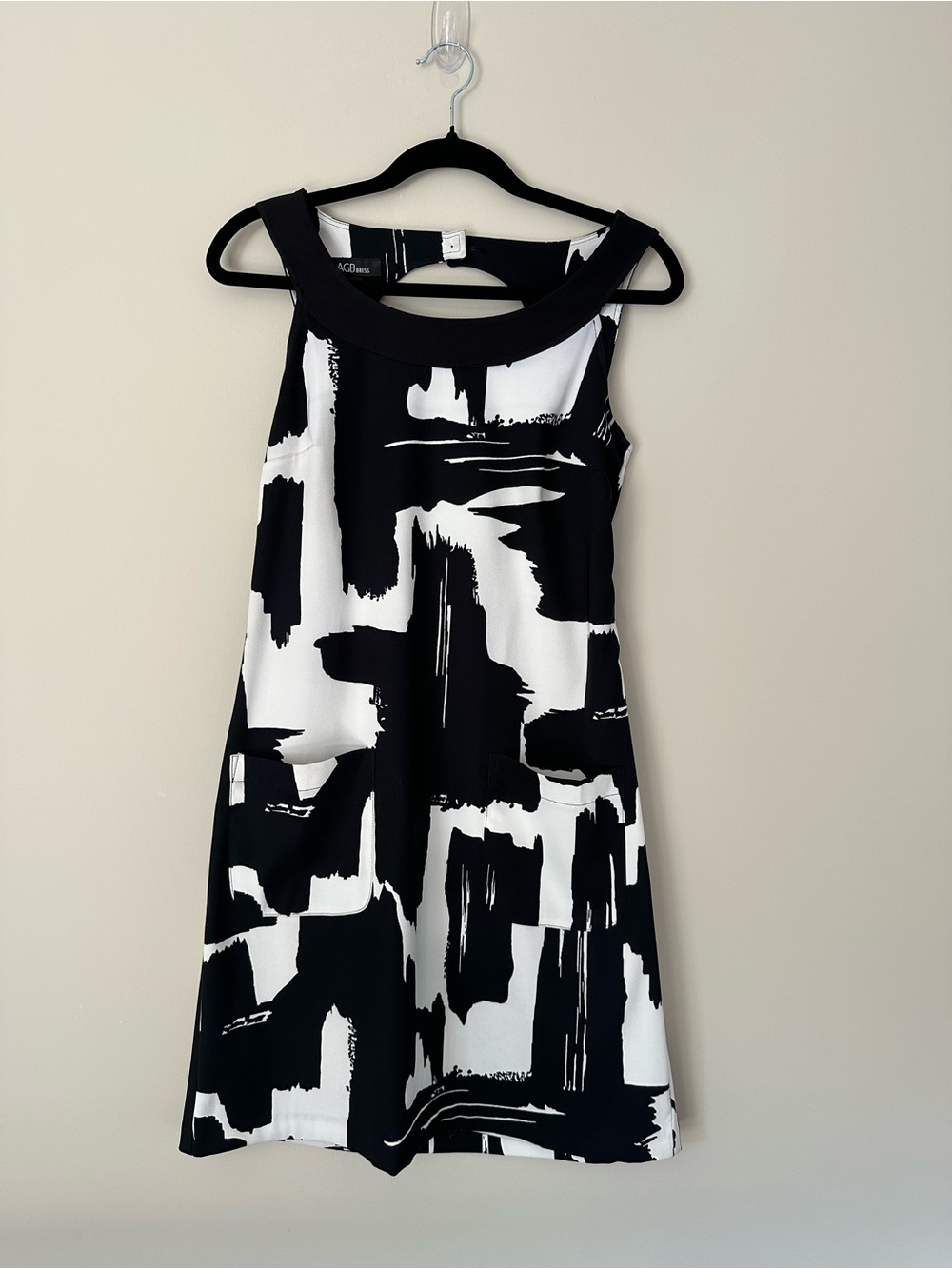 Retro 60’s MOD AGB Studio Abstract Print Sleeveless Shift Dress Twiggy Vintage 6